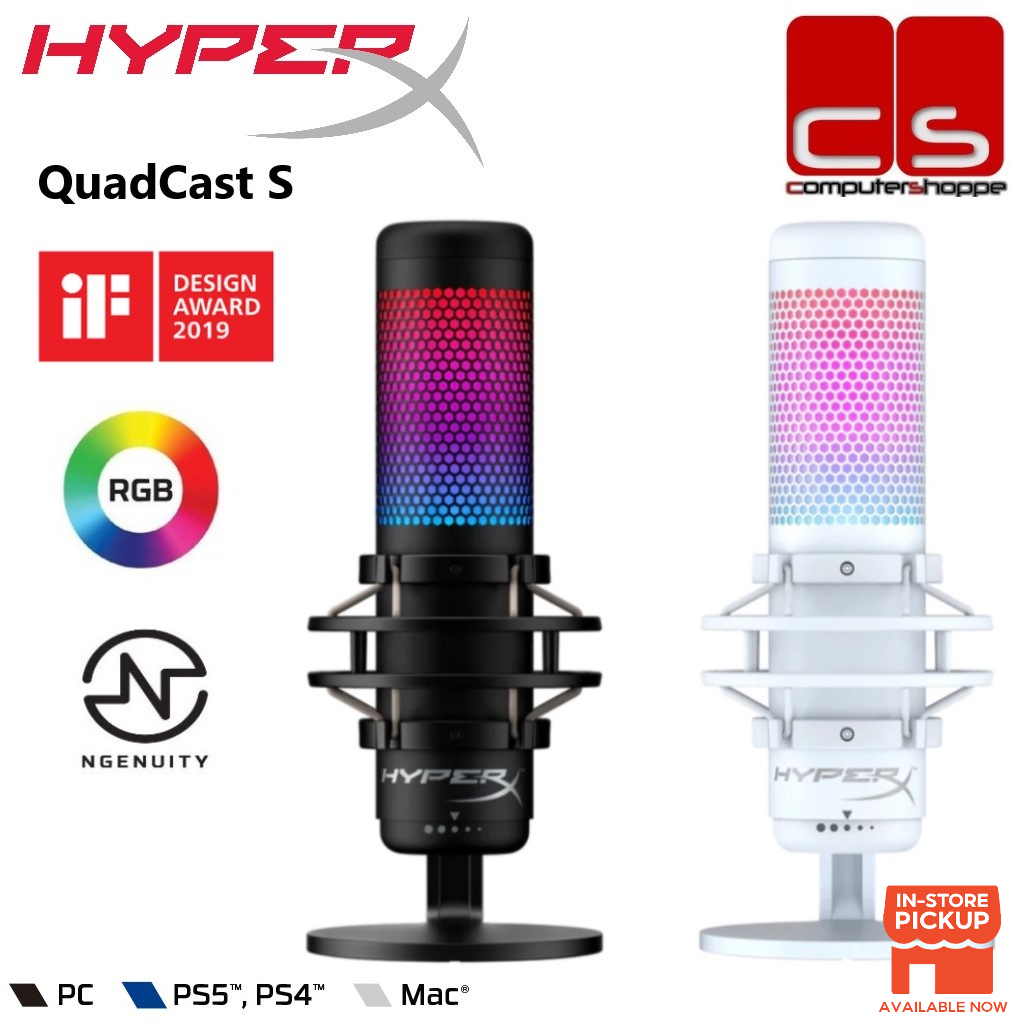 HyperX Quadcast S RGB Lighting Standalone USB Microphone Black