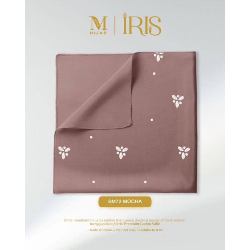 MINAZ JIWA | IRIS Bawal Plain Stone • Bidang 45" dan 55" Tudung Labuh