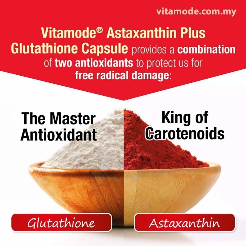 aurum glutathione ASTAXANTHIN PLUS GLUTATHIONE VITAMODE 10'S Anti-ageing Kulit Cerah Putih