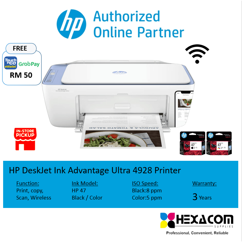 Hp Deskjet Ultra 4928 Ink Advantage All In One Printer Print Scan Copy Cost Saving Printer