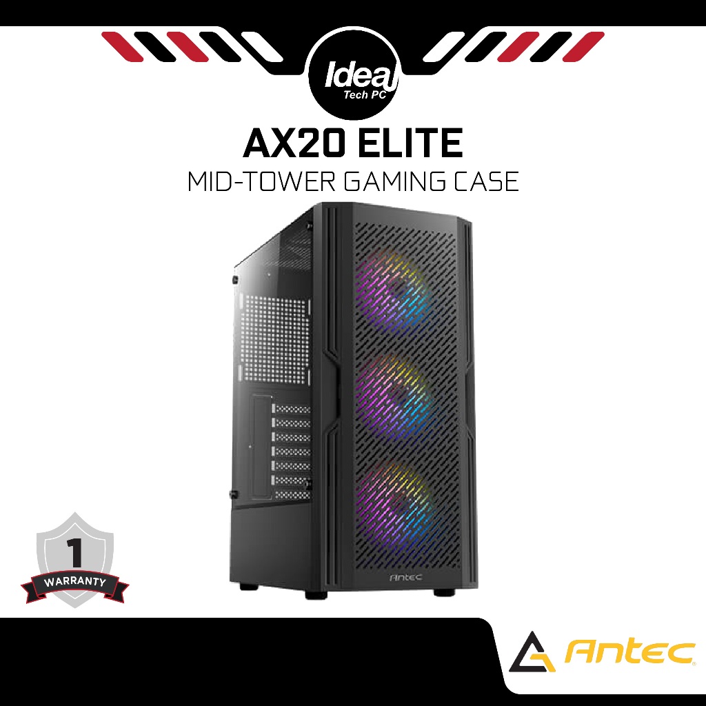 ANTEC AX20 ELITE | PRE-INSTALLED 4X FIXED RGB FAN | HIGH AIRFLOW FRONT ...