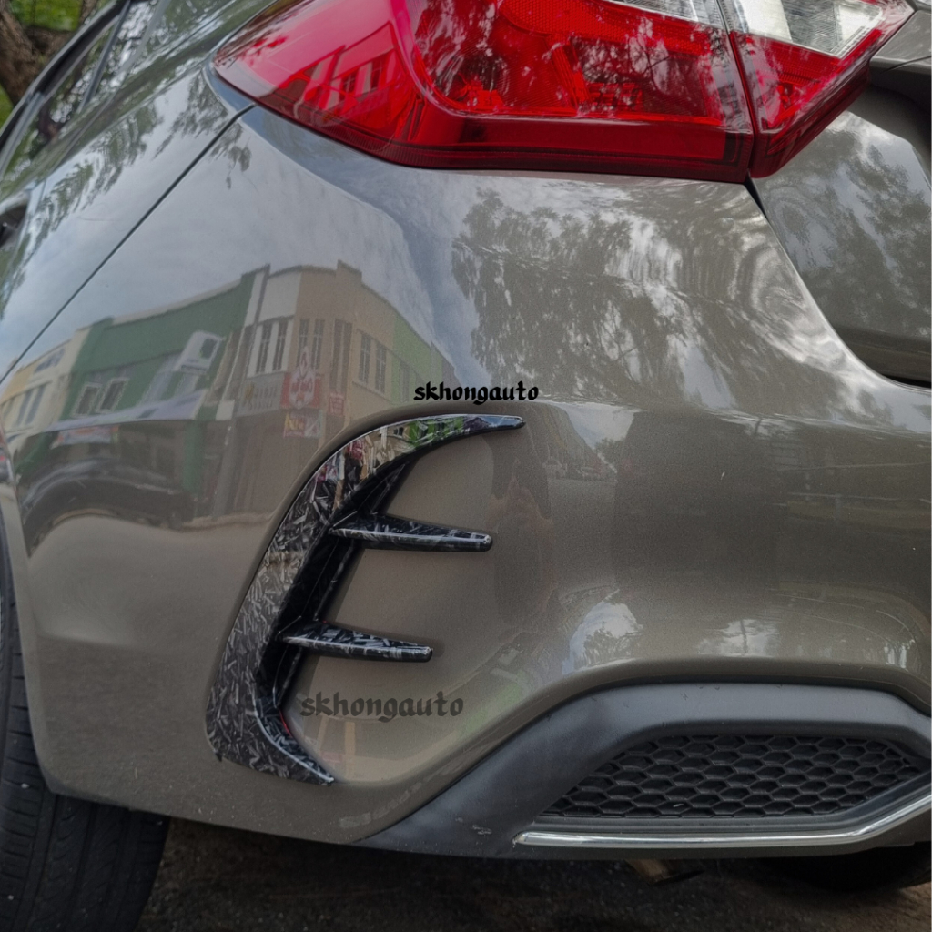 proton saga mc2 vvt 2022-2024 car rear bumper canard v2 forged carbon ...