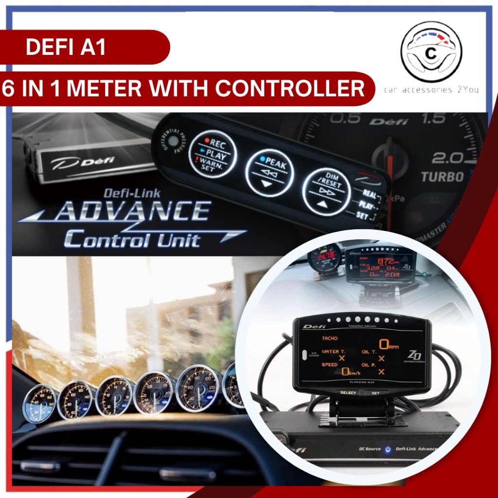 6 in 1 Defi Advanced A1 With Controller 7 Color 60MM RGB Color Sensor ...