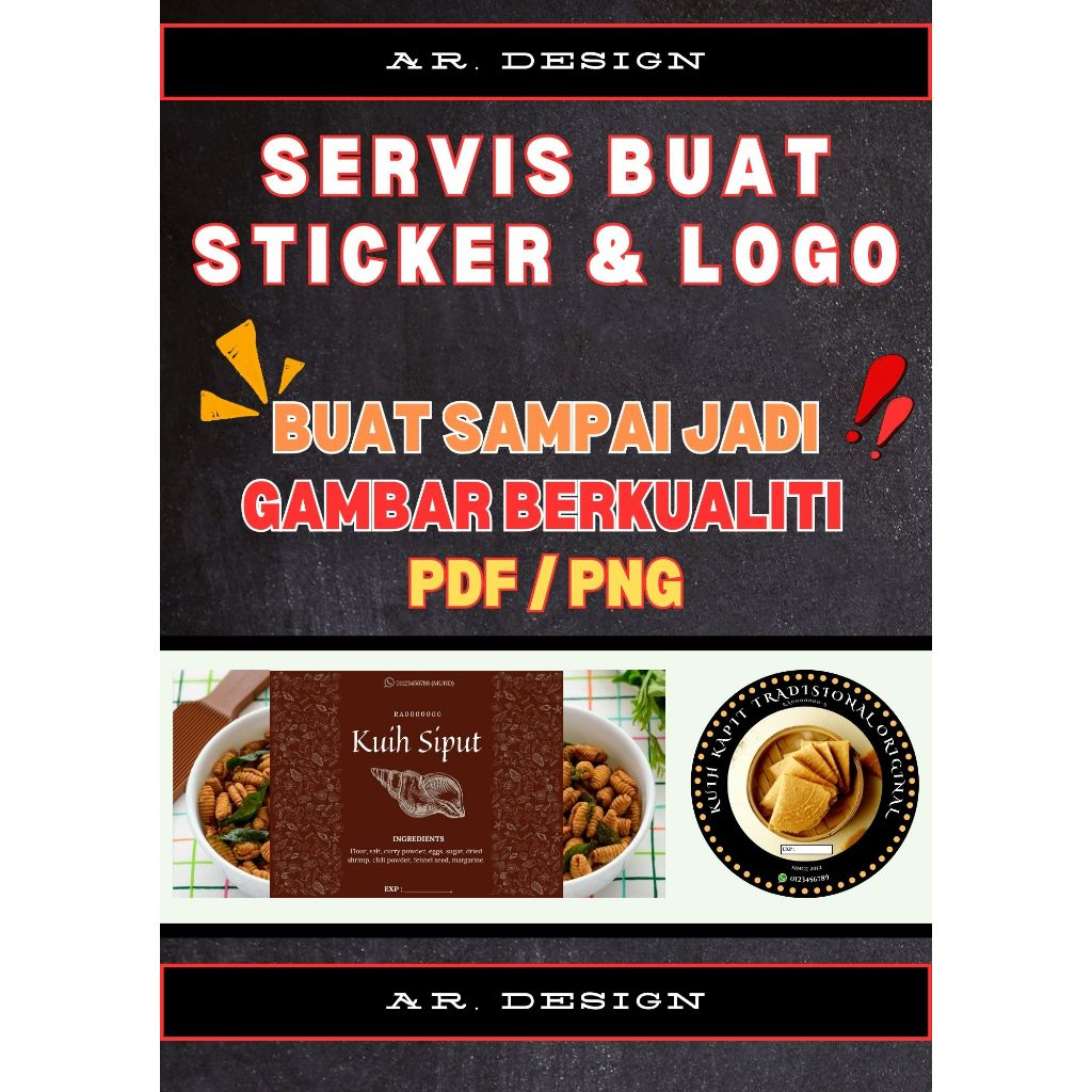 CUSTOM STICKERS KUIH / LOGO KUIH / KUH RAYA | Shopee Malaysia