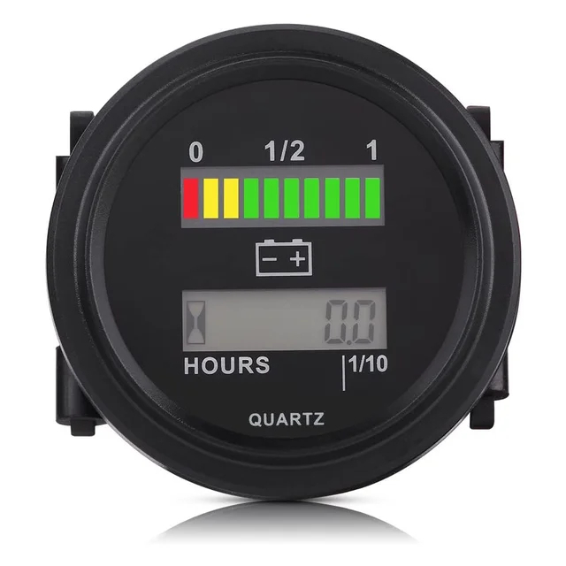 [BUY5FREE1] LED BATTERY GAUGE INDICATOR WITH DIGITAL HOUR METER DC 12V
