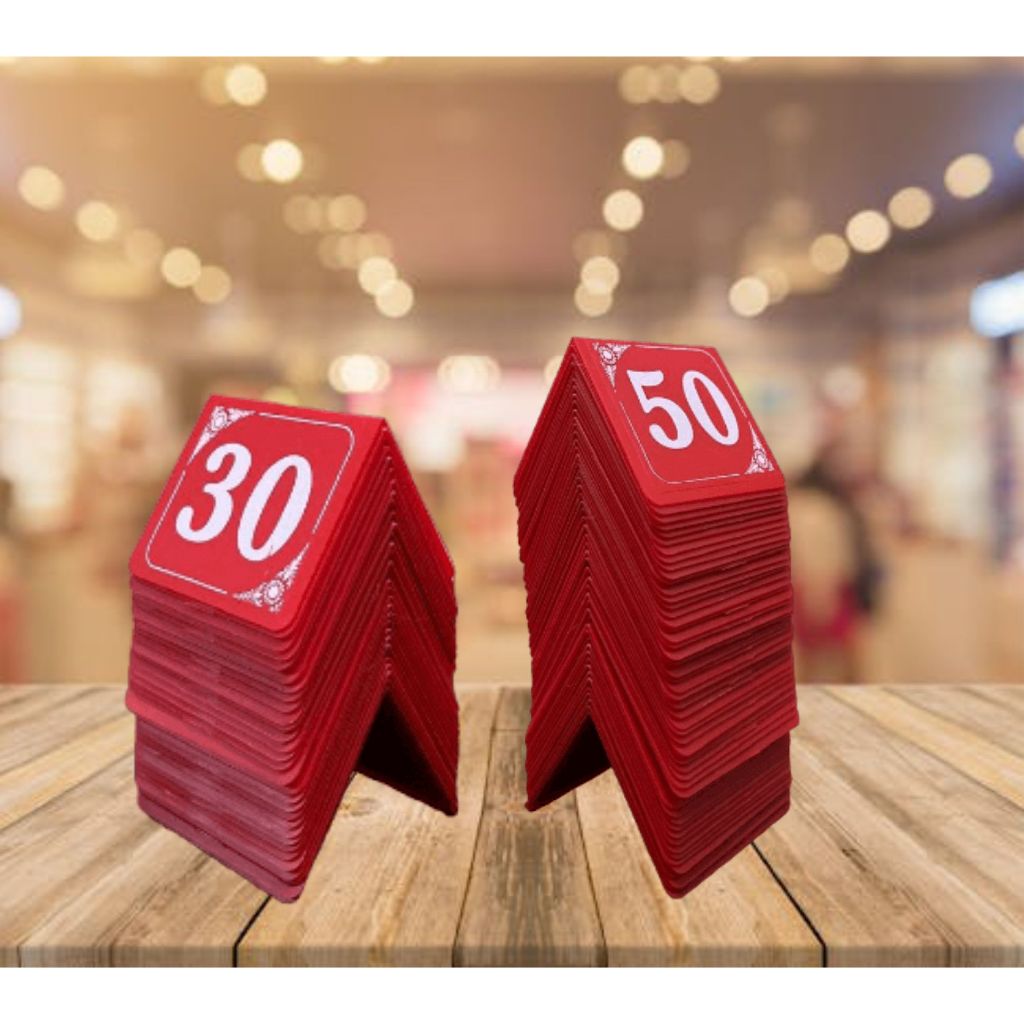 TABLE NUMBERS NO1-30 / NO1-50 / Plain red / Plain white | Shopee Malaysia