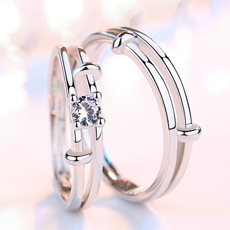 Adjustable Size Couple Ring Women Men Wedding Ring Gift Rings Cincin ...