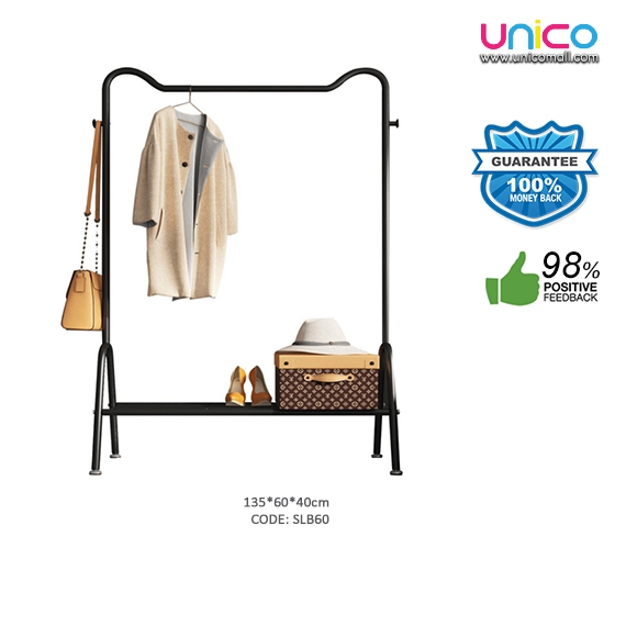 Anti Rust Single Layer Aluminium Clothes Rack - Black (135x100x40cm ...
