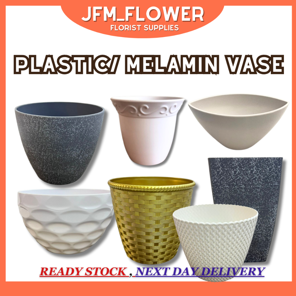 [RM5.00-RM12.00/PC] Plastic Vase Melamine Vase/Pasu Bunga Plastik ...