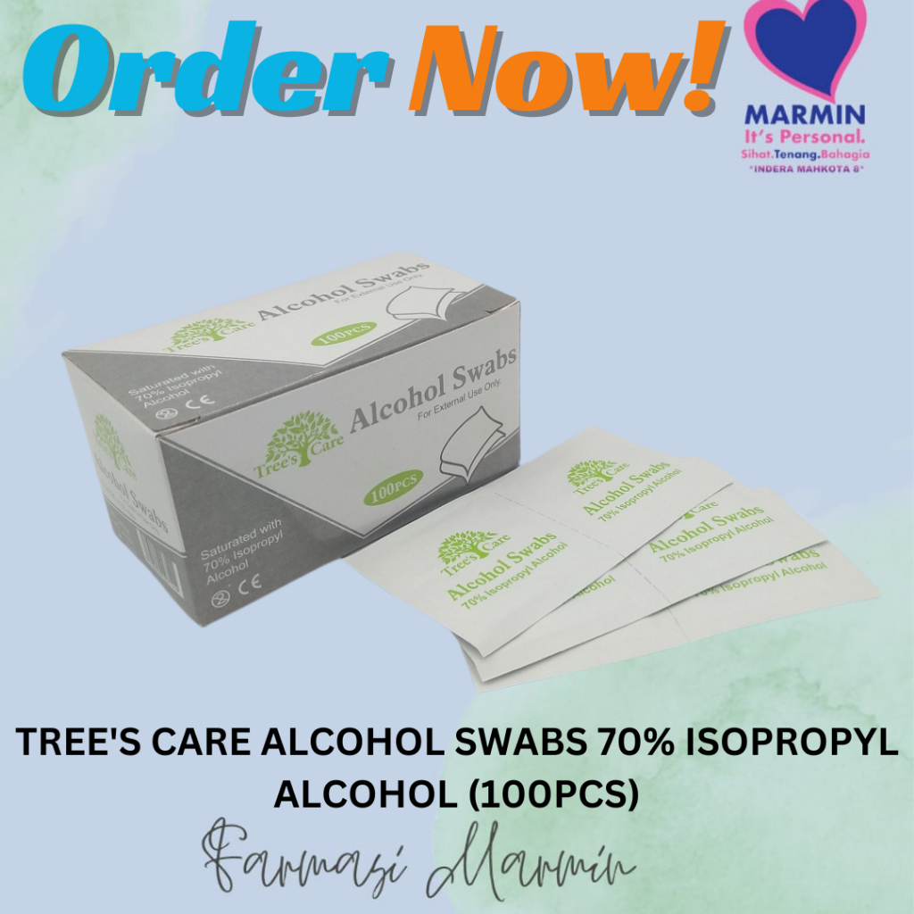 TREE'S CARE ALCOHOL SWABS 70% ISOPROPYL ALCOHOL (100PCS) | Shopee Malaysia