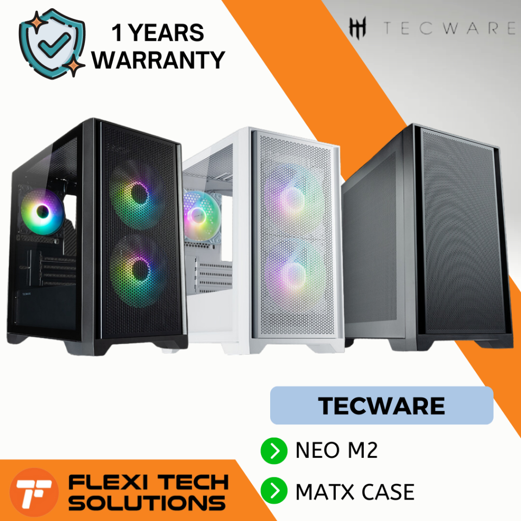 Flexi Tech Tecware Neo M2 Omni TG ARGB & Steel MATX Case - Black ...