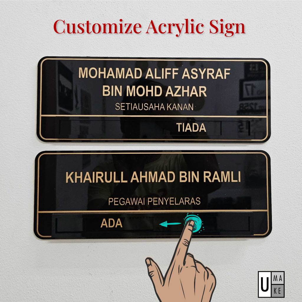 Slide Sigange Vacant Occupied Ada Tiada Customize Door Slider Function ...