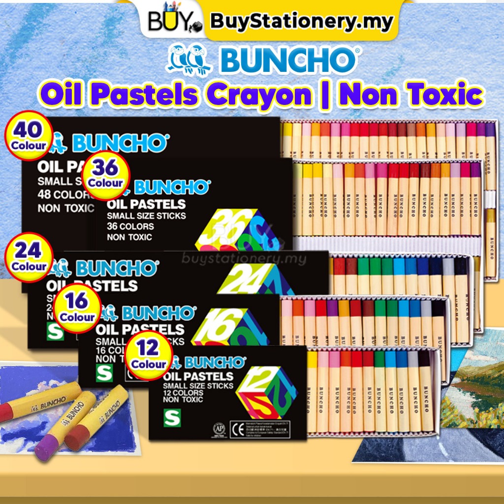 Buncho Oil Pastel Crayon Set Non Toxic Safe for Kids -(BOX) Drawing ...