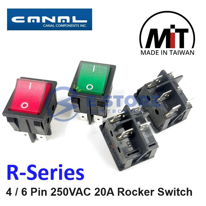 16 Ax 125 Rocker Switch On/Off Rocker Switch - 20A 250V, DPST 4