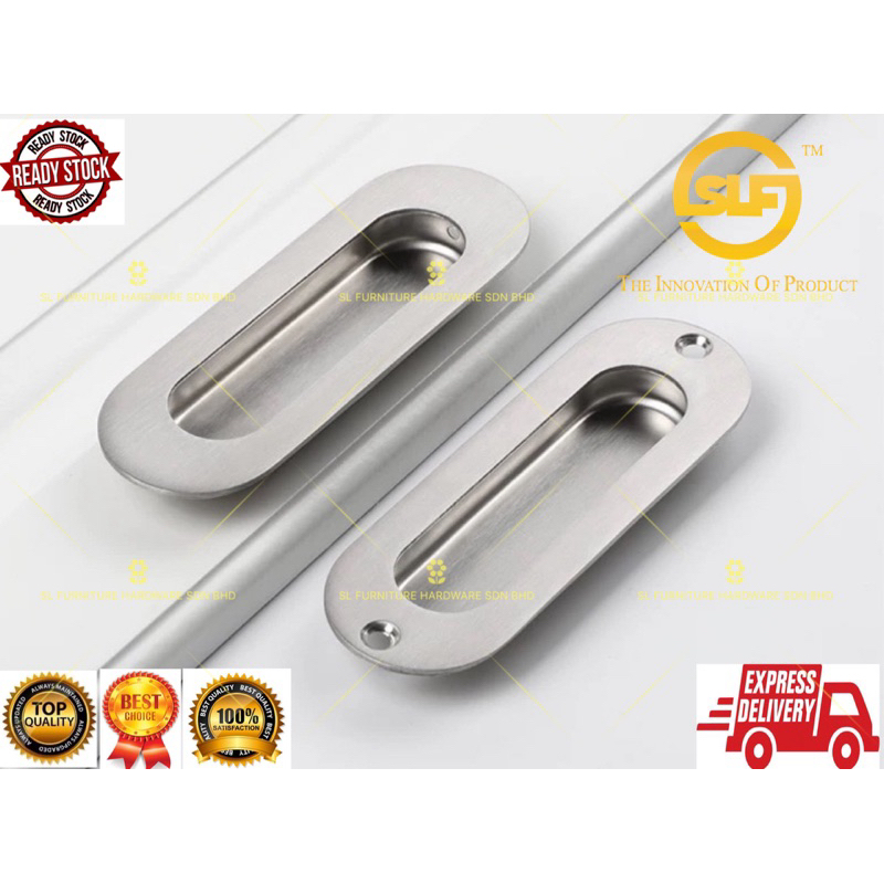 SLF High Quality SS /Matt black Oval / Square Sliding Door Pull Handle ...
