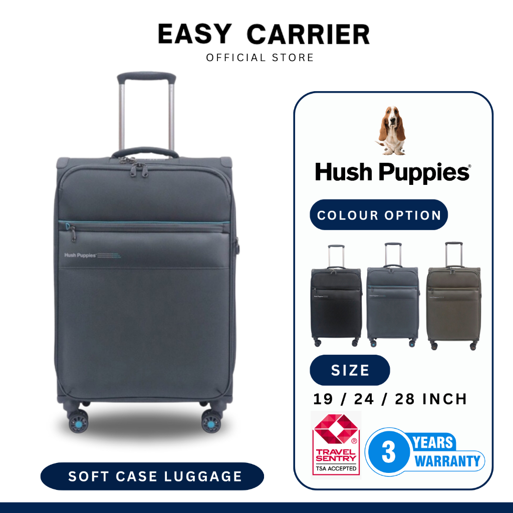 Hush Puppies 19 24 28 Expandable Lightweight Polyester Soft Case TSA Lock Anti Theft Zipper Shopee Malaysia