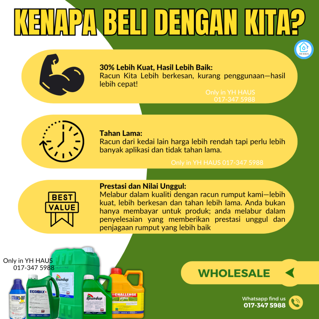 20L HANGUS Glyphosate 41% Weed Killer (Racun Rumput Lalang/Ubat rumput ...