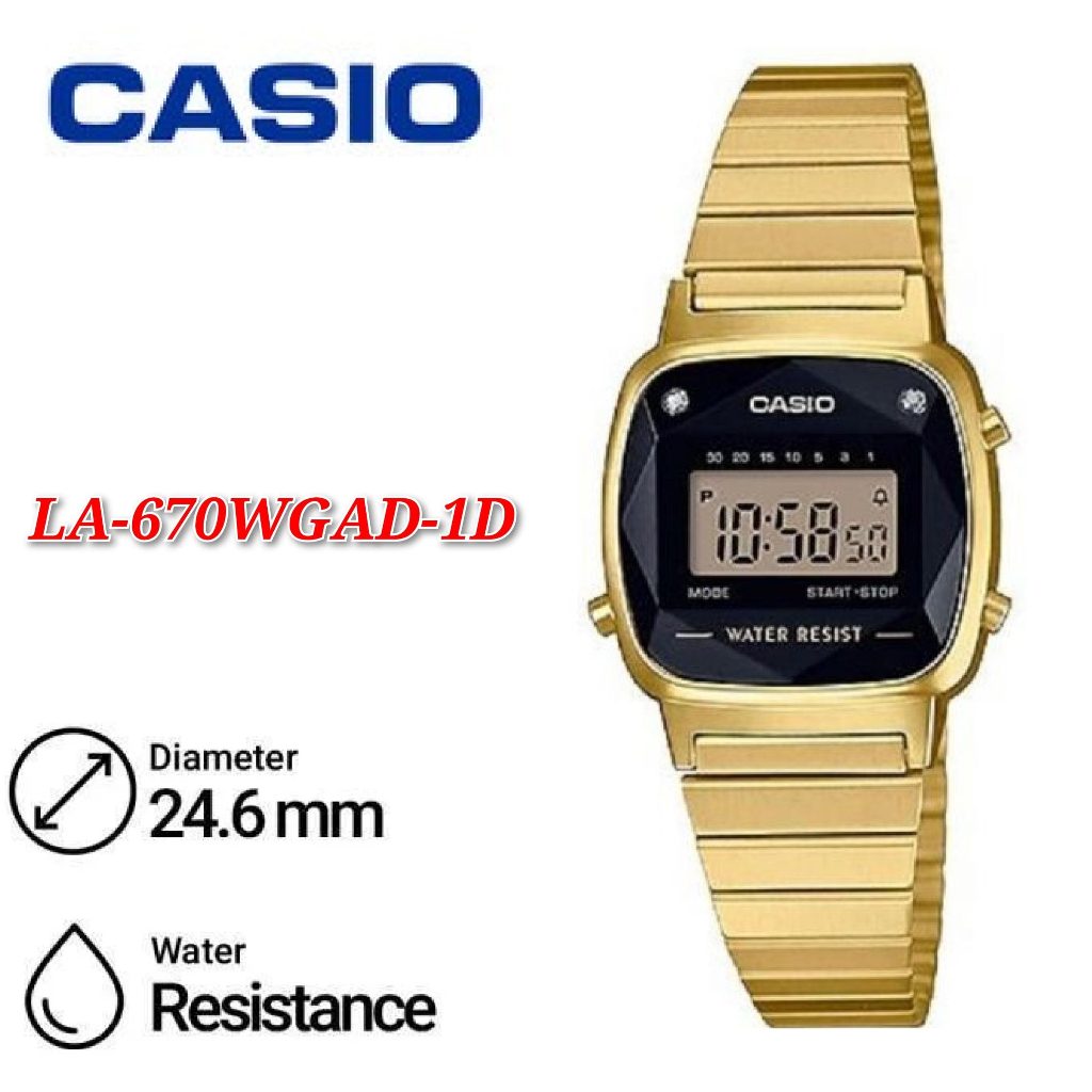Casio LA-670WGAD-1D Ladies Natural Diamonds Retro Vintage Watch LA670 ...