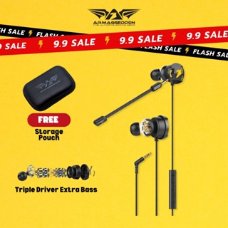Armaggeddon WASP 7 PRO Earphones with Triple Neodymium Driver and Mic Free Earphone Pouch