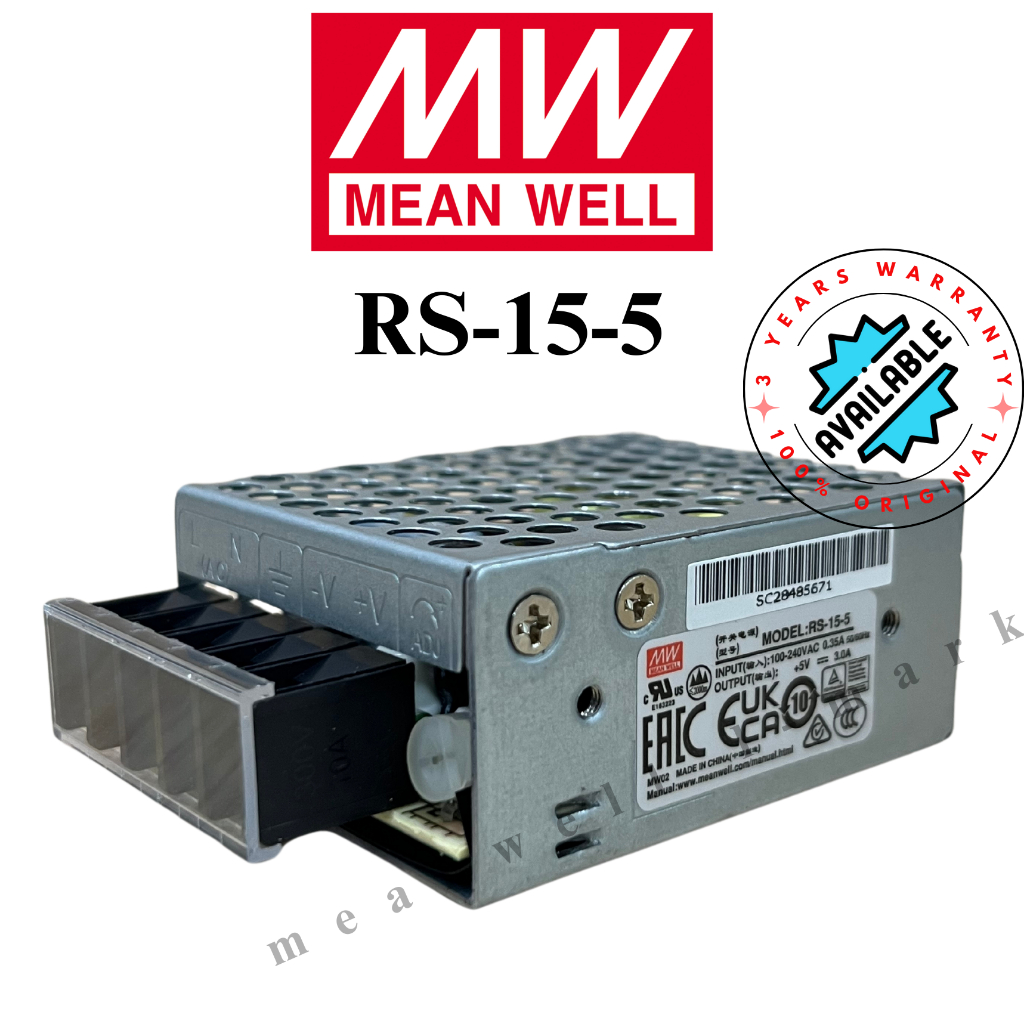 Mean Well EPS-15-5 15W Switching Power Supply - 5V 3A Single Output Open Frame