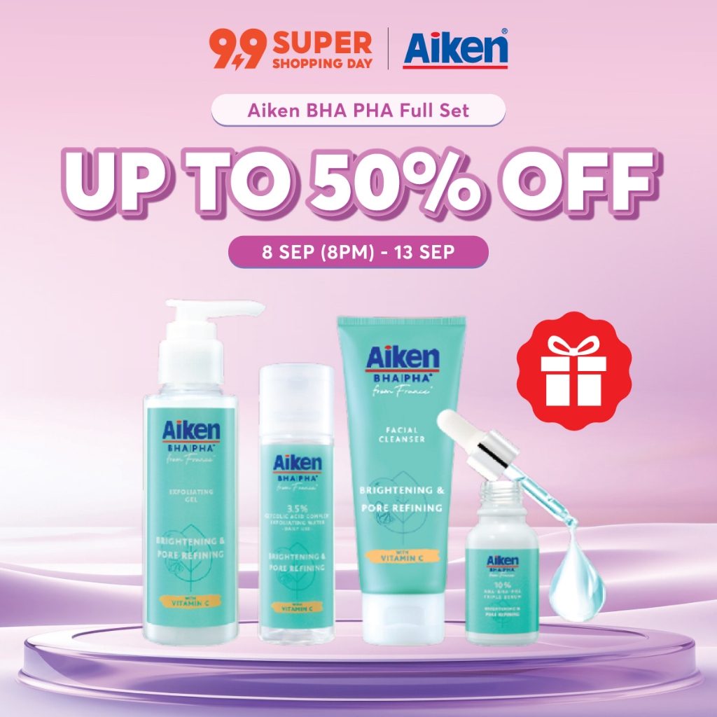 Aiken Reduces Whiteheads & Blackheads BHA PHA Full Set | Shopee Malaysia