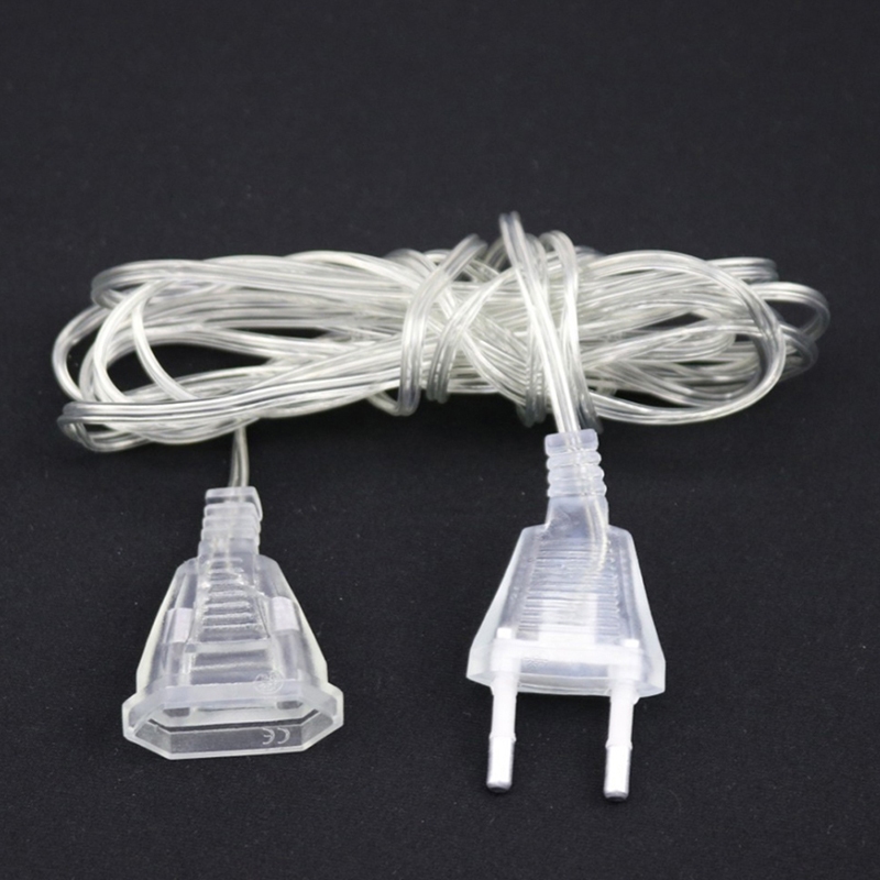 5m EU/UK Plug Power Extension Cable Extender Wire for LED String Light ...