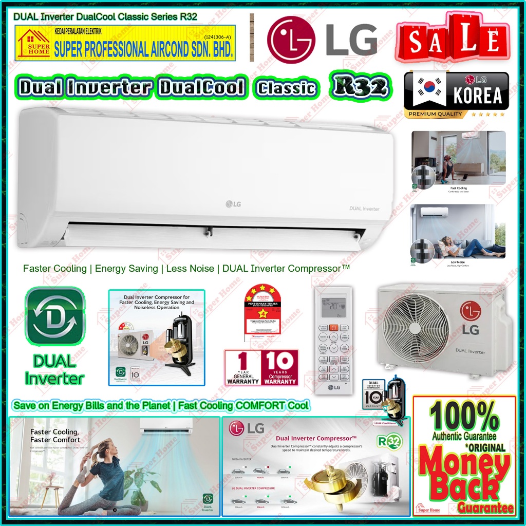 LG Dual Inverter Classic Air Conditioner R32 Inverter Air Conditioner ...