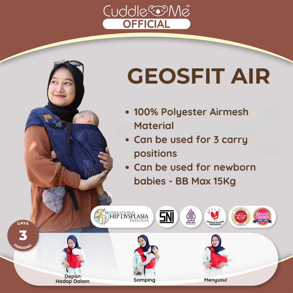 CUDDLEME Geos Ergonomic Baby Carrier M Shape Adjustable Geos Fit