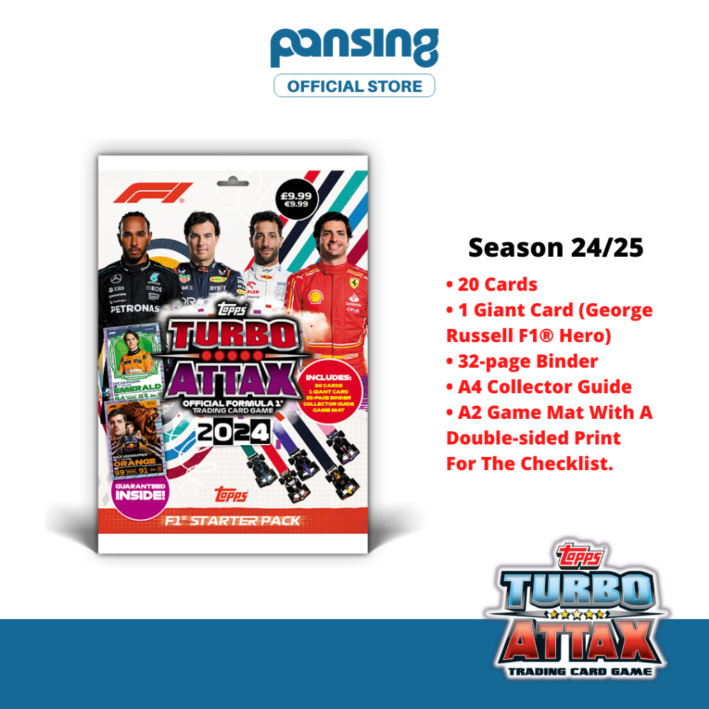 Topps Turbo Attax Formula 1 2024 Eco Pack – 30 Karten + 1 Limited Edition | Offizielles F1-Sammelkartenspiel