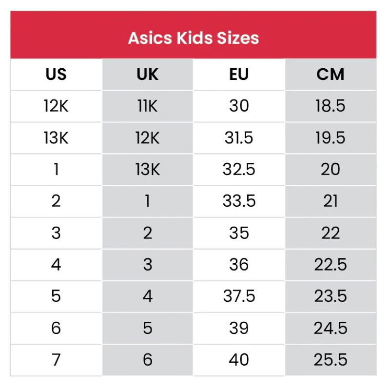 Asics girls size 2 deals