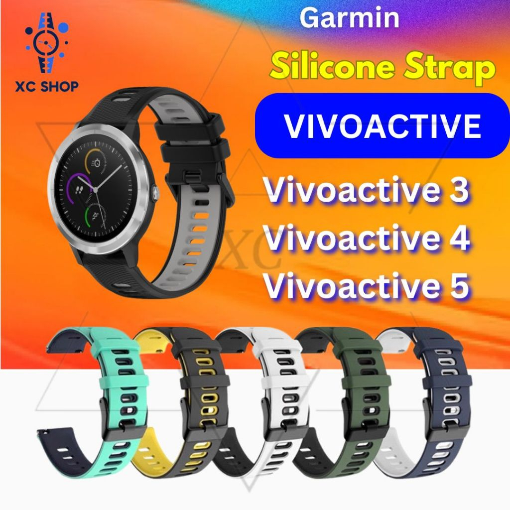 Garmin Vivoactive 3 4 5 music smart watch sport strap silicone Smartwatch vivoactive3 vivoactive5 accessories tali jam T Shopee Malaysia