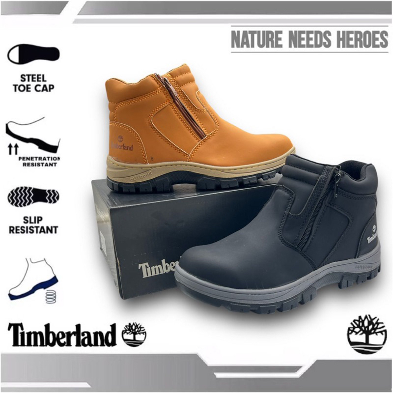 Timber1and Premium Steel Toe Cap Smart Zipper Safety Boot Kasut Safety Zip Gempak Viral Heavy Duty Shopee Malaysia