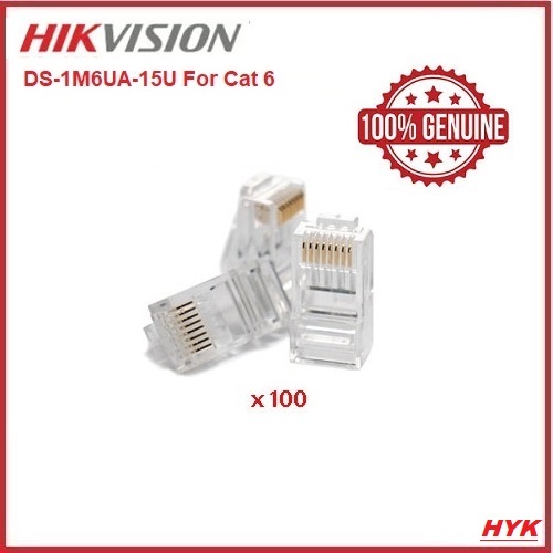 HIKVISION Original UTP CAT6 RJ45 Connector DS-1M6UA Crystal 100 Pieces ...