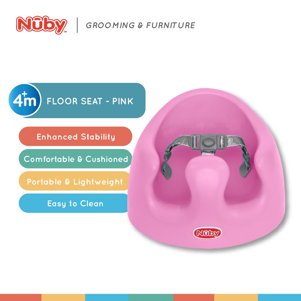 Nuby Floor Seat Baby Chair – Soft Support Seat with Safety Harness