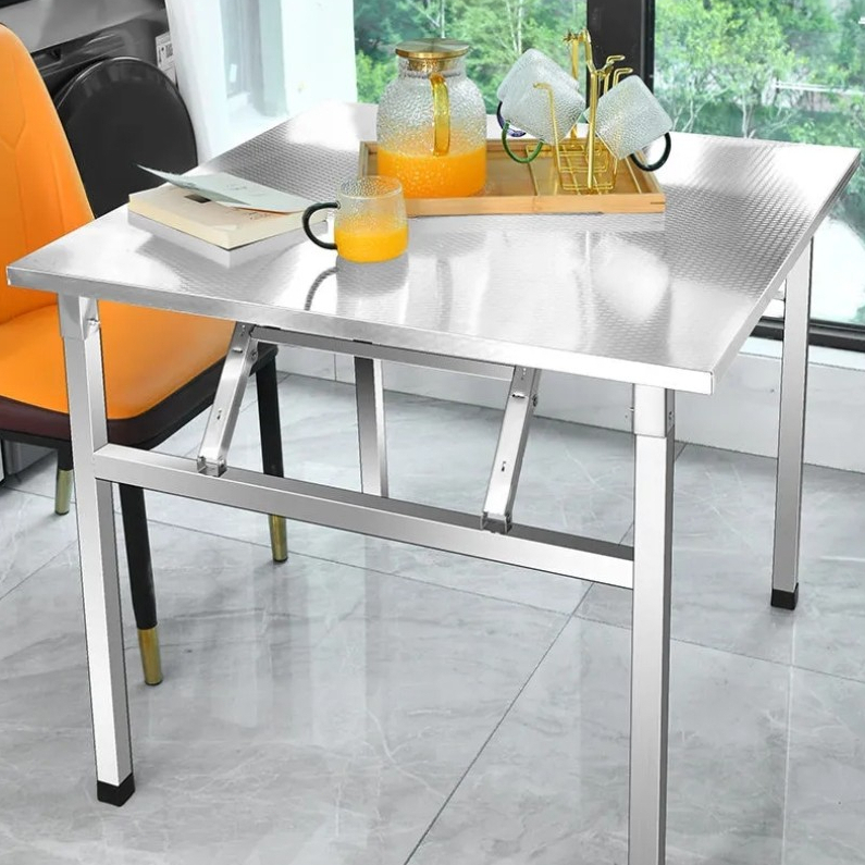 Round Stainless Steel Foldable Stainless Steel Folding Table Banquet ...