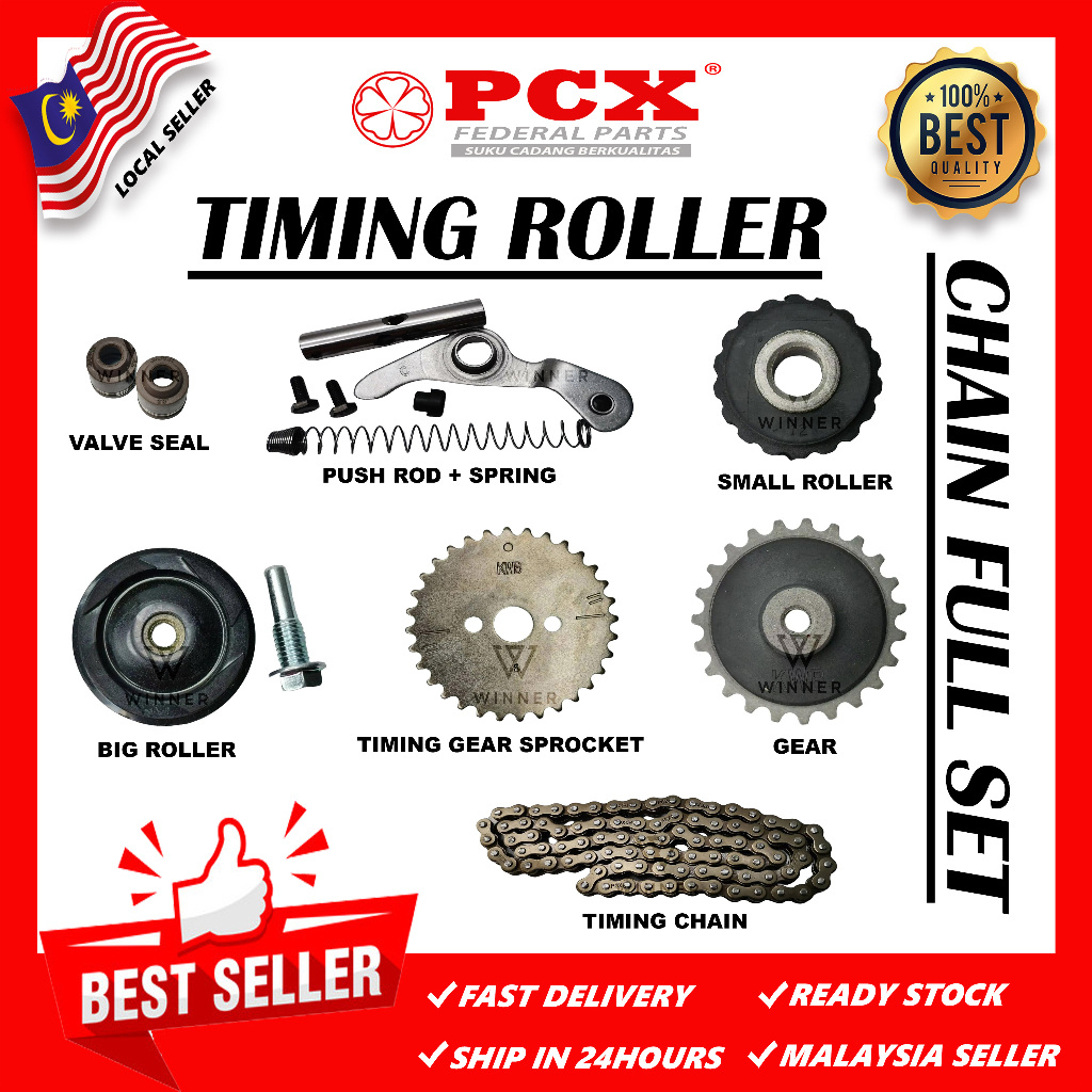 TIMING ROLLER CHAIN FULL SET RANTAI KECIK EX5 84H / KRISS100 WAVE100 ...
