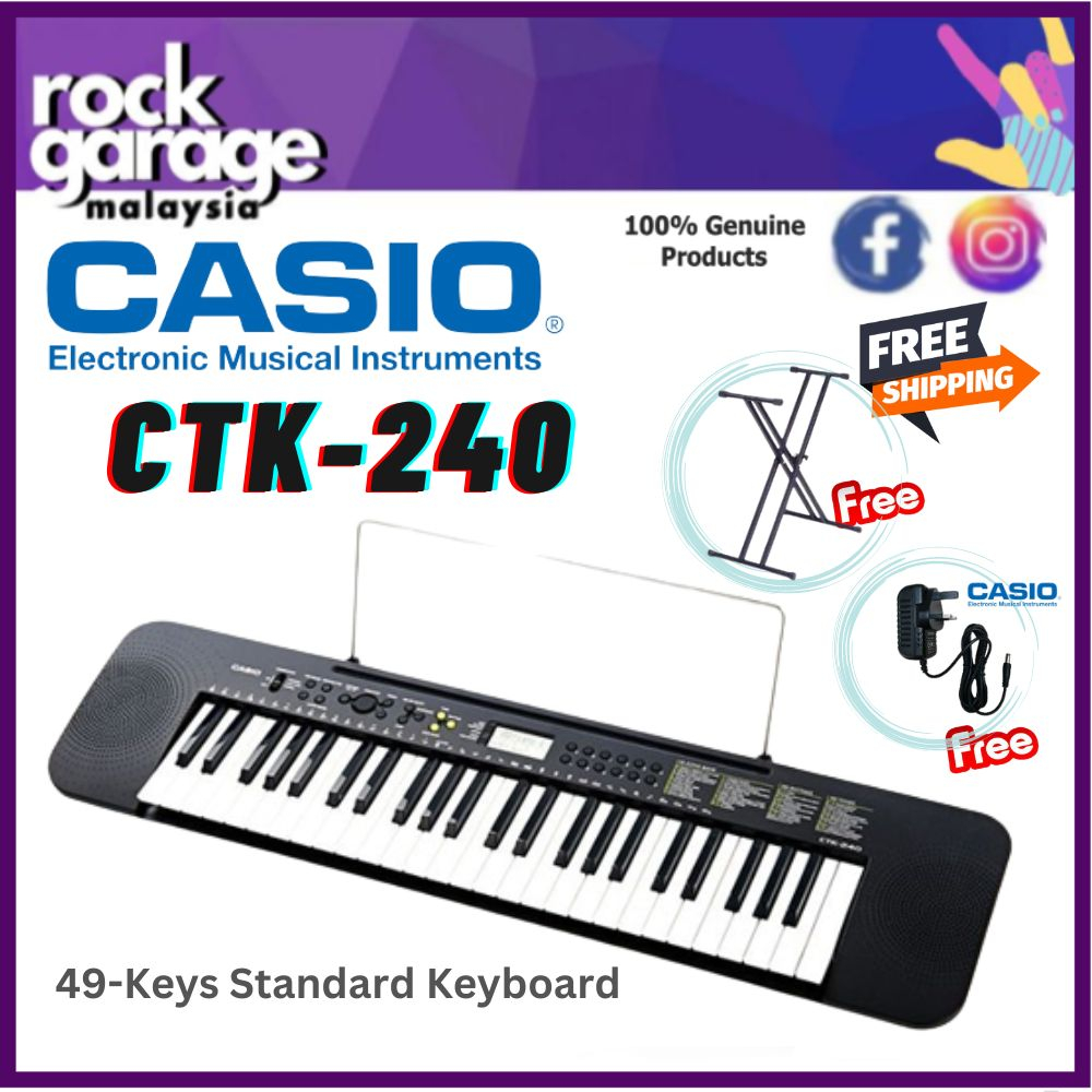 Casio CTK-240 49-Keys Standard Keyboard With Keyboard Stand And ...