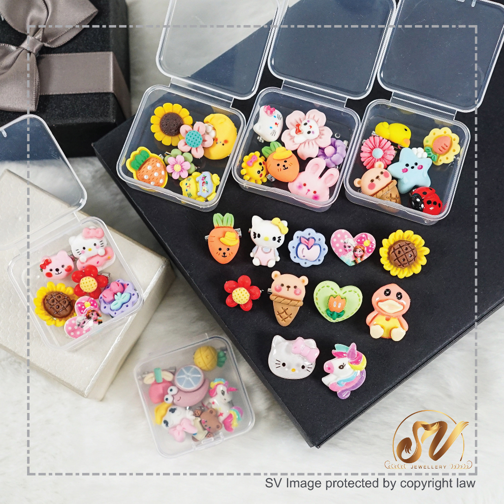 Cartoon Cute Mini Colorful Random Pin Tudung Baby Brooch Kartun ...