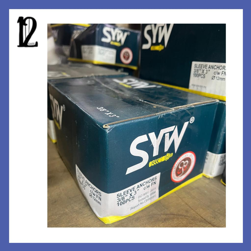 (100PCS) SYW WALL PLUG / SLEEVE ANCHOR / DINDING / 3/8 X 3 | Shopee ...