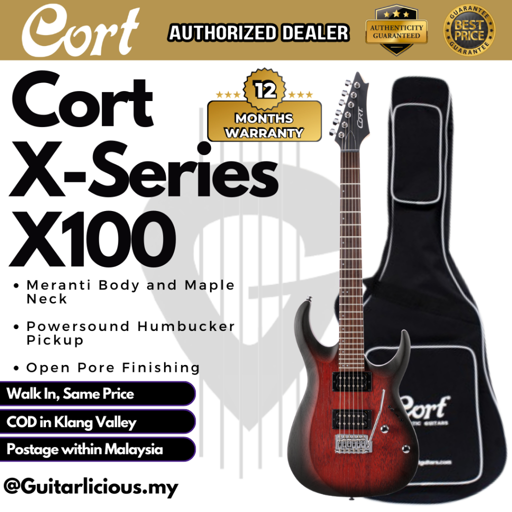 Cort X Series X100 Double Humbucker (HH) Tremolo Electric Guitar with ...