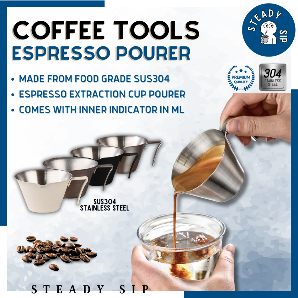 SteadySip Espresso Measuring Cup Scale Stainless Steel Coffee Espresso ...