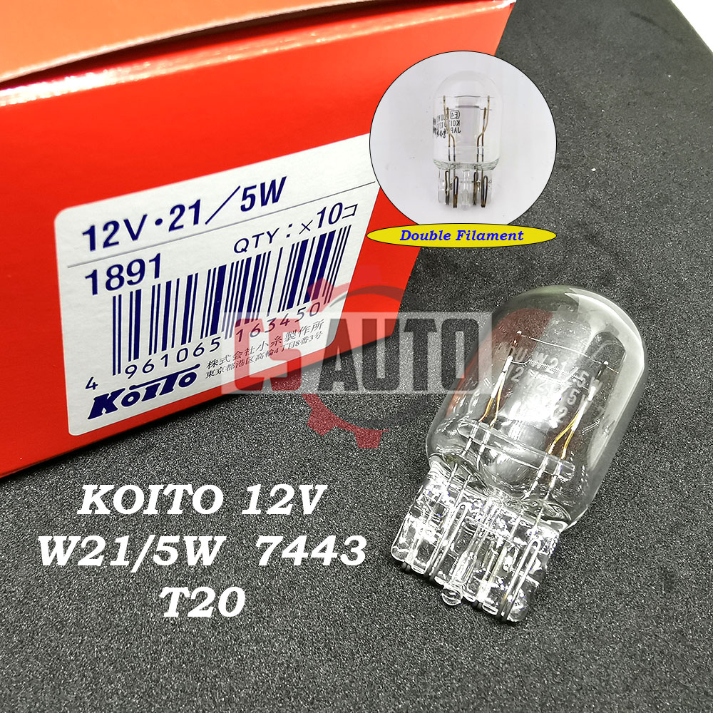 CS 1pc x Koito JAPAN Original 12V T20 W21/5W 1891 7443 Bulb 100% ...