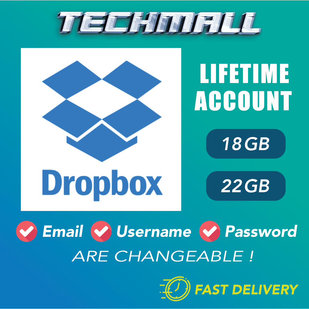 Dropbox (Lifetime) Storage Account 18GB 19GB 22GB PROMOTION (GUARANTEE