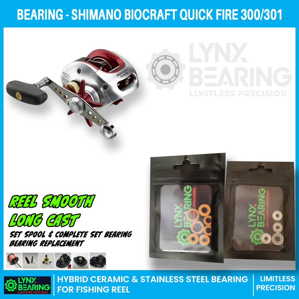 LYNX Bearing Shimano Biocraft Quick Fire 300/301 2009- ceramic/stainless  steel bearing/bushing fishing reel replacement