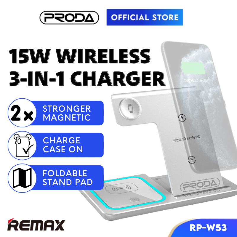 REMAX Wireless Charger Smart Watch Charger 3 In 1 Wireless Charger 15W ...