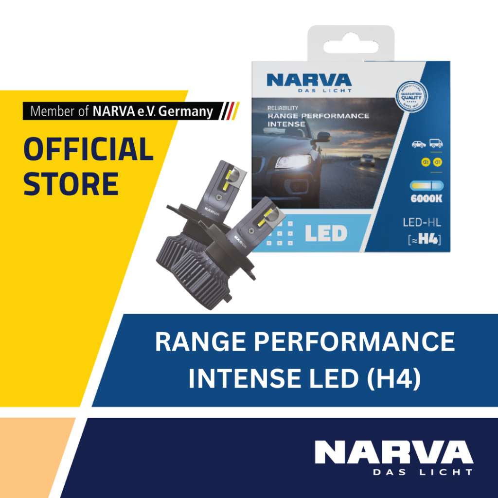 NARVA Germany H4 Range Performance LED Headlight Bulb Set (12V/24V/24W ...