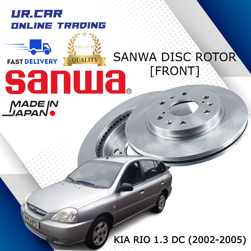 SANWA KIA RIO 1.3 DC (2002 - 2005) FRONT (DEPAN) DISC ROTOR ORIGINAL ...