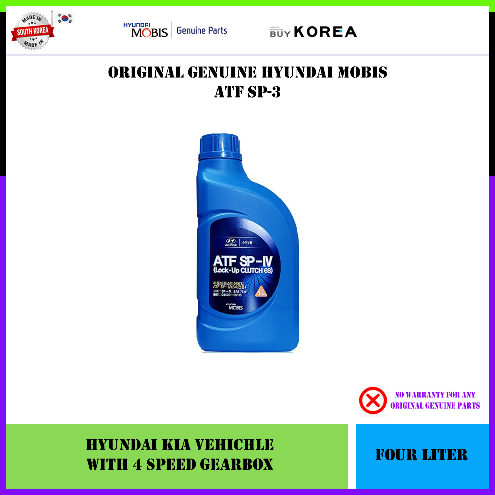 Genuine Hyundai Mobis 6 Speed Automatic Transmission Oil ATF SP-IV ...