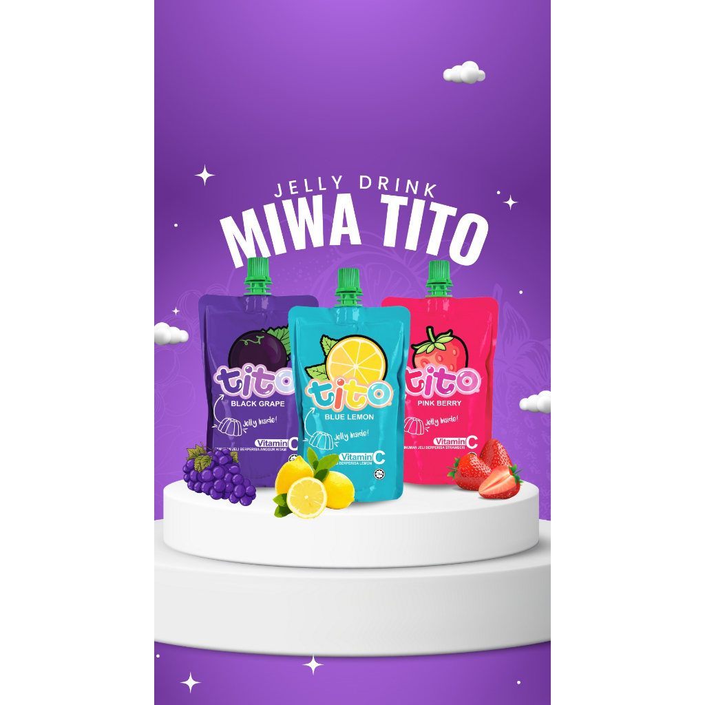 MIWA TITO Jelly Drink 145g (Black Grape / Pink Berry) Shopee Malaysia