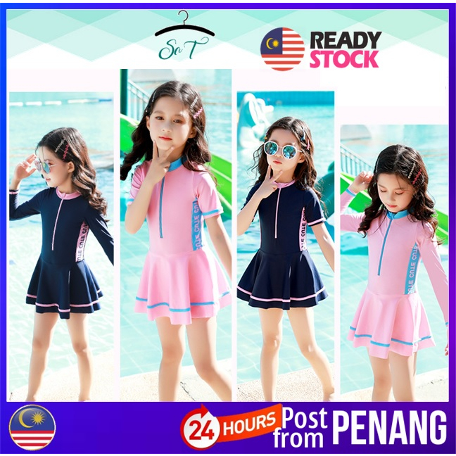[179] PENANG STOCK Kid Girl Swimming Suits Swimsuits Skirt Swimwear